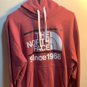 vintage sandy brown/ red  north face hoodie